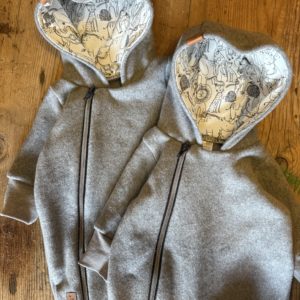 Bio-Baumwollfleece-Overall mittelgrau