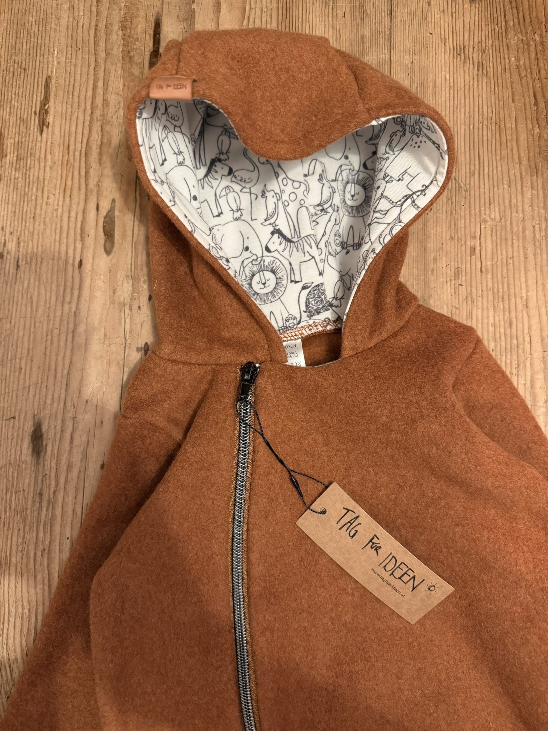 Bio-Baumwollfleece-Overall caramel – Bild 5