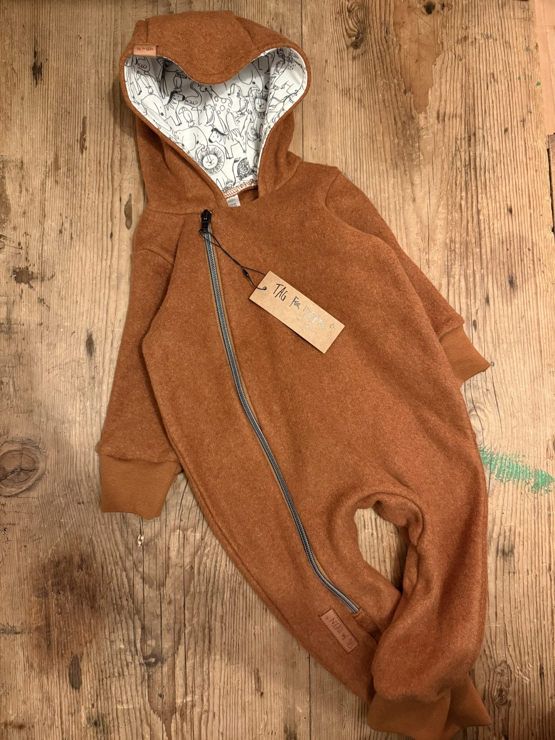 Bio-Baumwollfleece-Overall caramel – Bild 4
