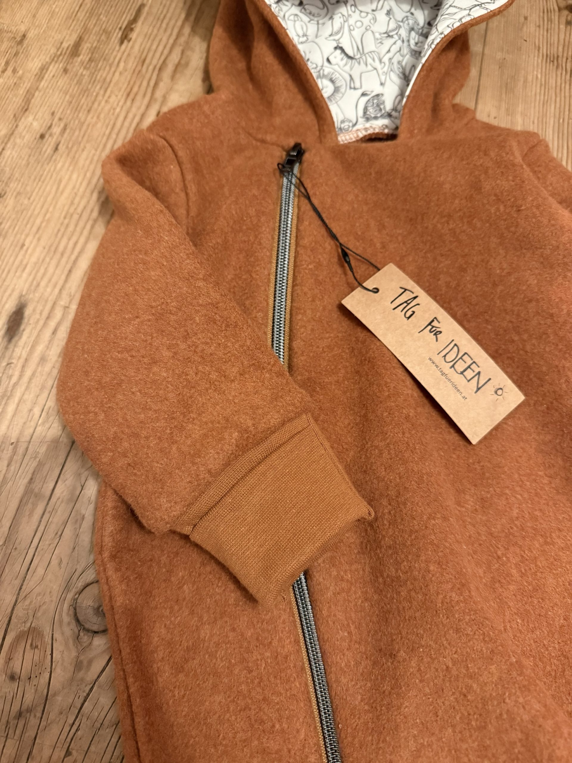 Bio-Baumwollfleece-Overall caramel – Bild 3