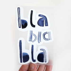 Bügelbild "blablabla"