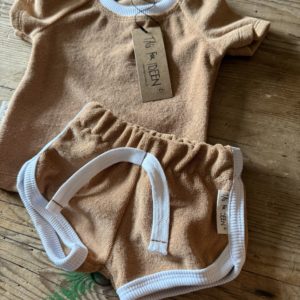 Retro-Frottee Set dunkelbeige
