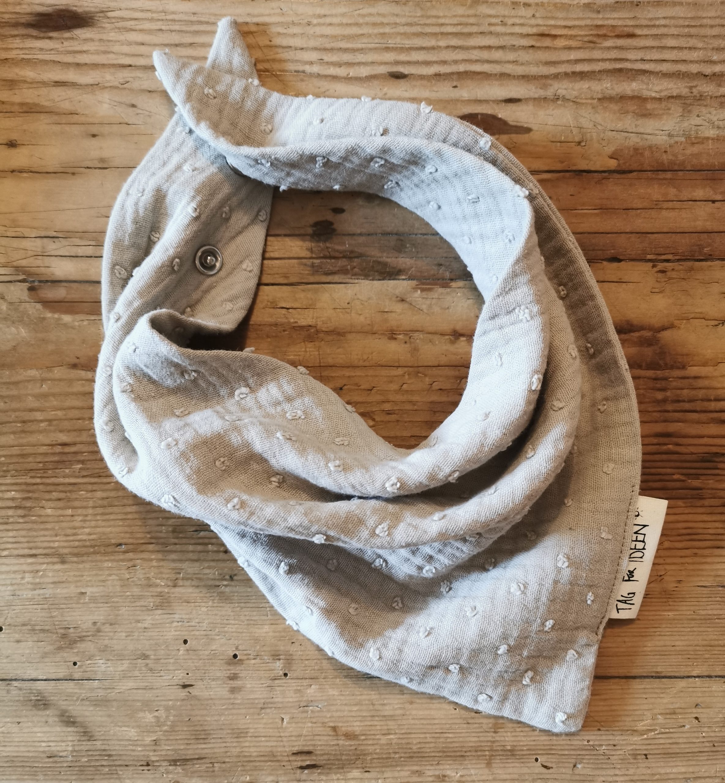 Dreiecktuch Musselin "S" beige Punkte