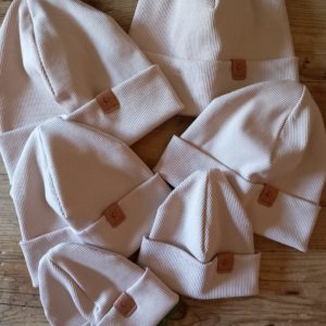 Rib-Mütze hellbeige