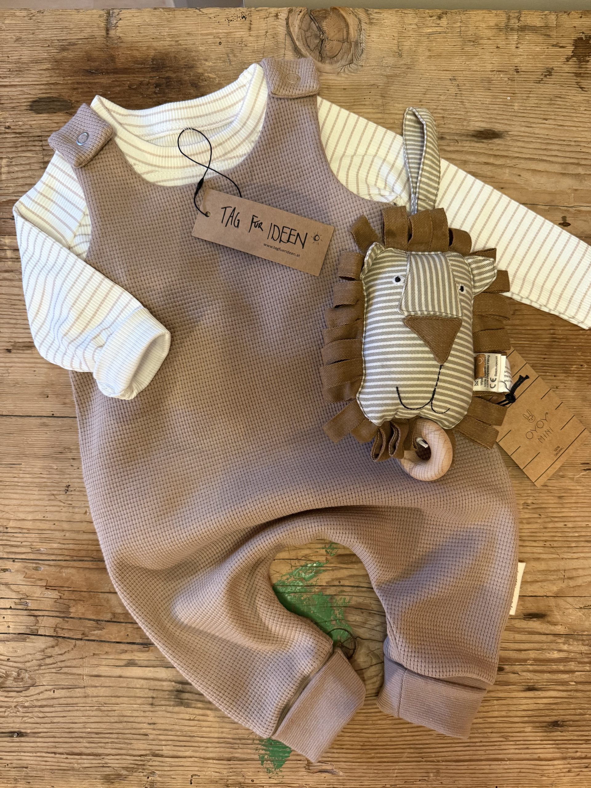 Waffelsweat-Strampler taupe – Bild 4