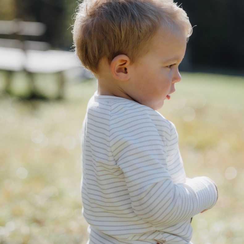 Langarmshirt Streifen weiß/hellbeige