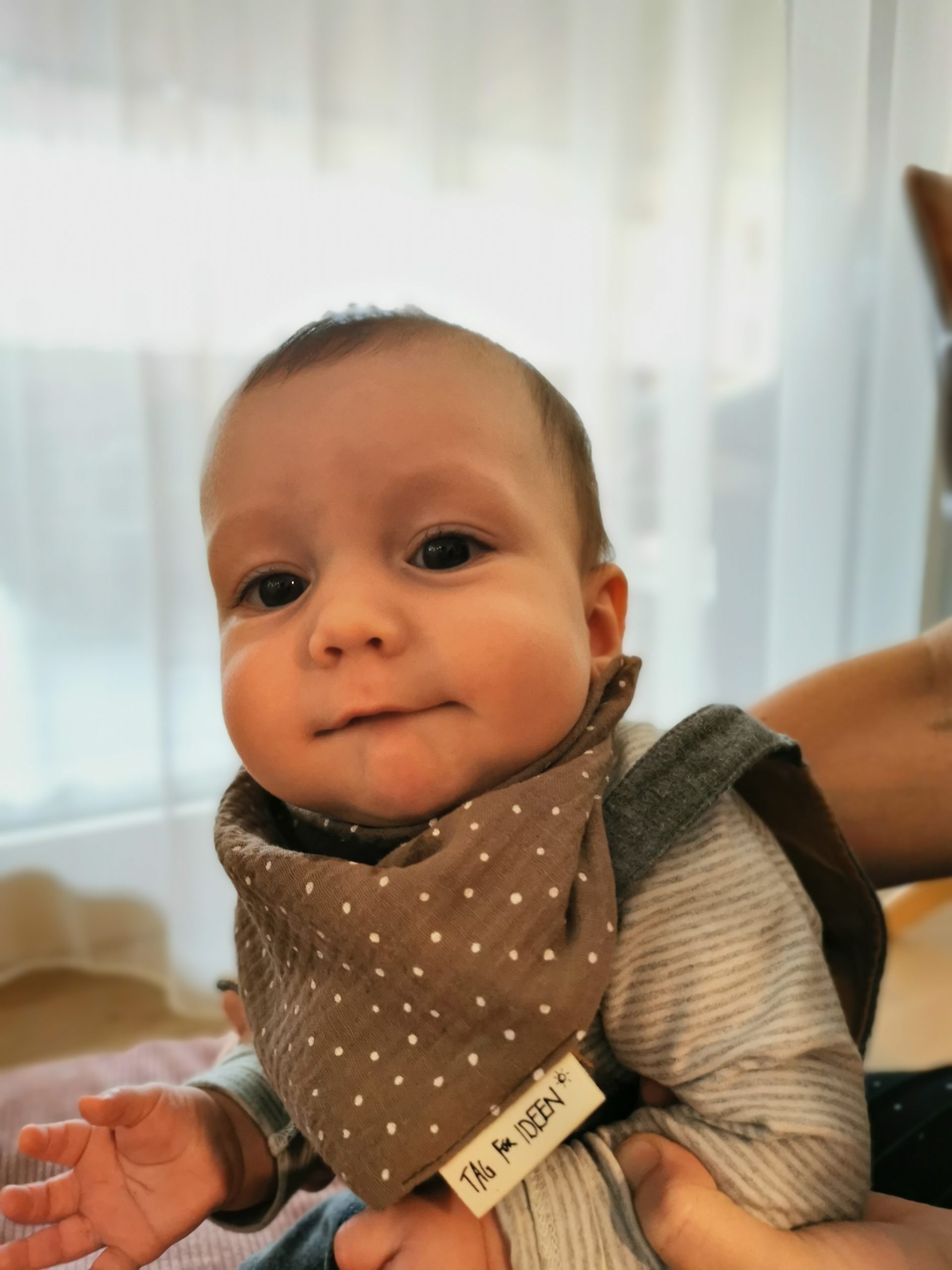 Dreiecktuch Musselin "S" braun/Punkte – Bild 4