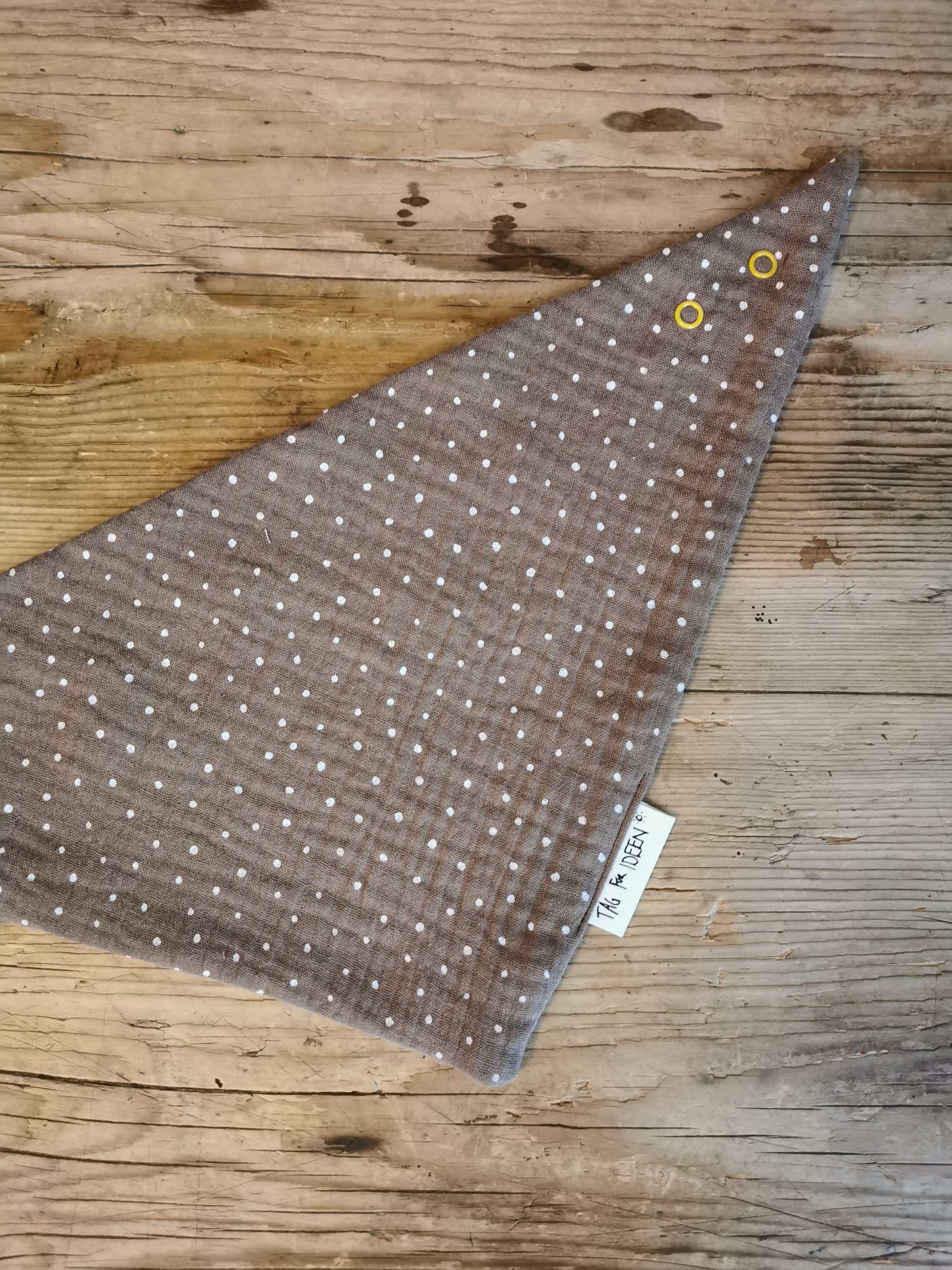 Dreiecktuch Musselin "S" braun/Punkte – Bild 3