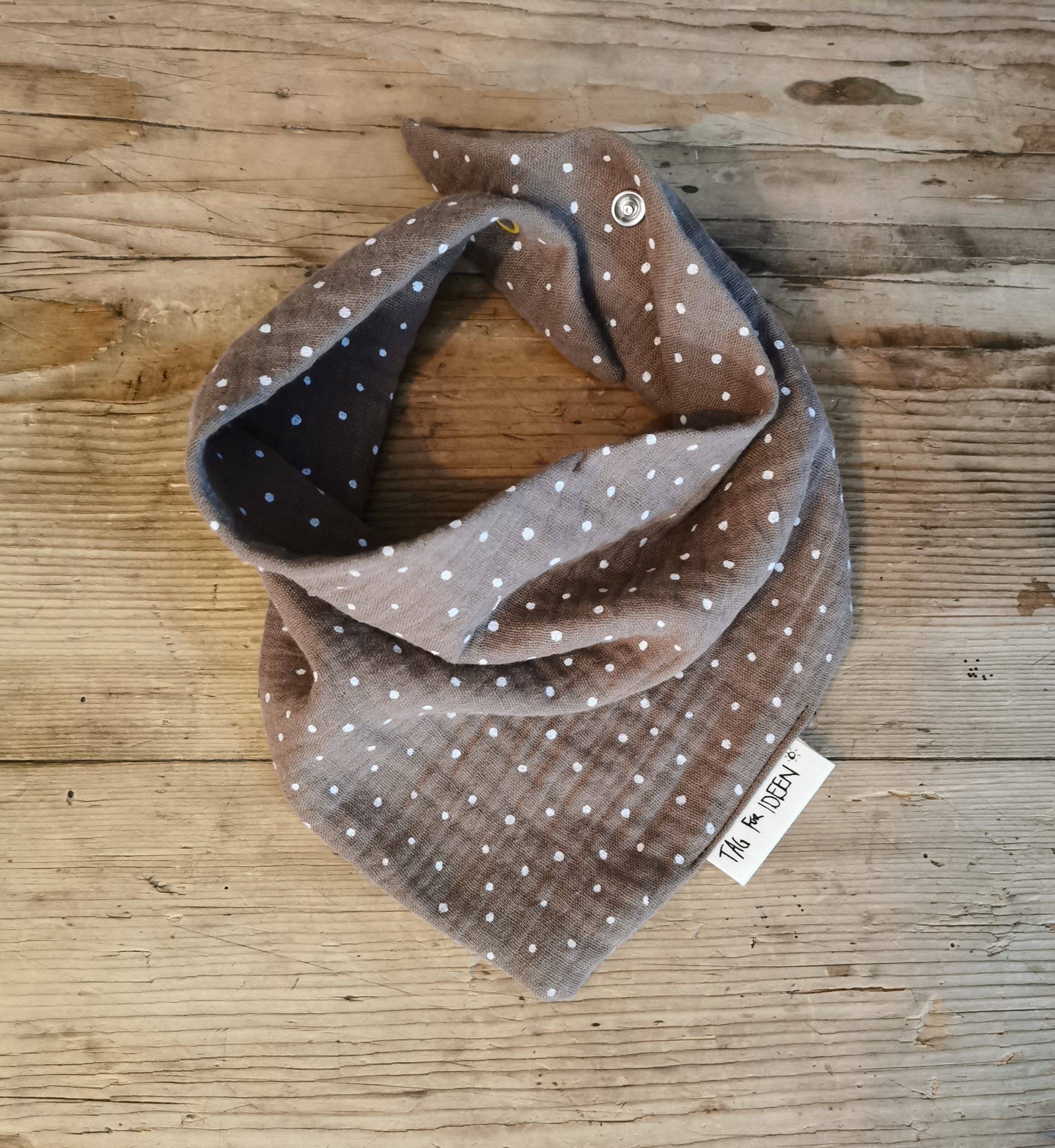 Dreiecktuch Musselin "S" braun/Punkte
