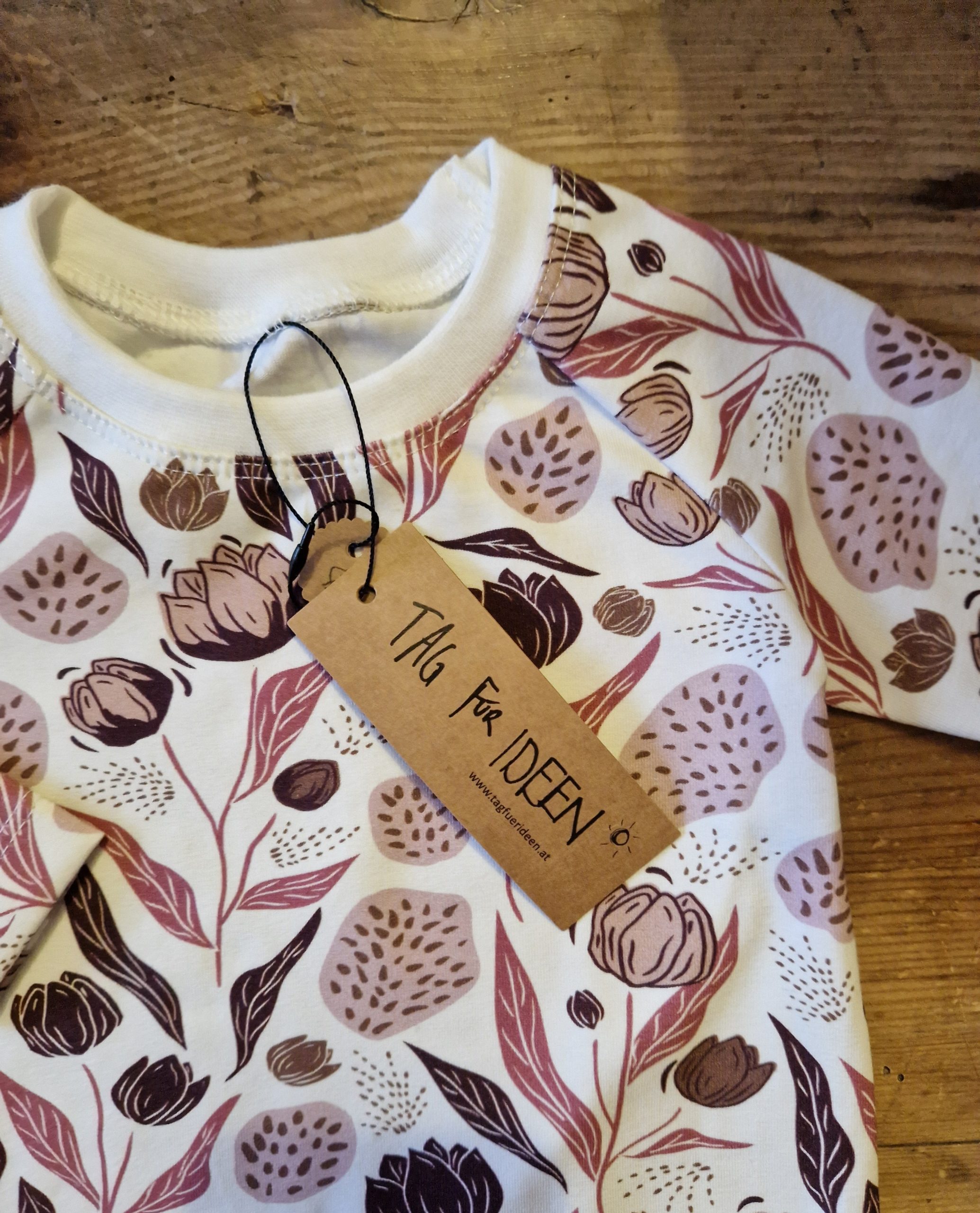 Langarmshirt "Blumen lila/beere" – Bild 3