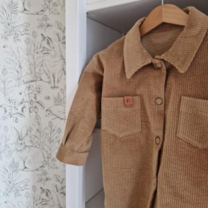 Hemdjacke aus Cord dunkelbeige