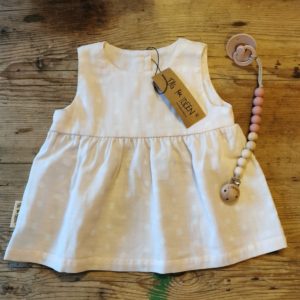 Musselin-Kleid zartrosa Punkte