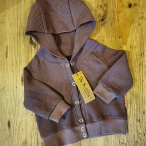 Waffelsweat-Kapuzenjacke staublila