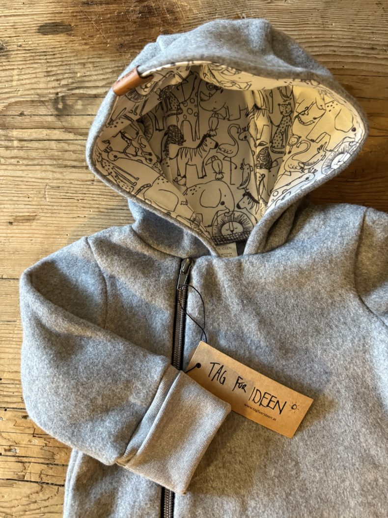 Bio-Baumwollfleece-Overall mittelgrau