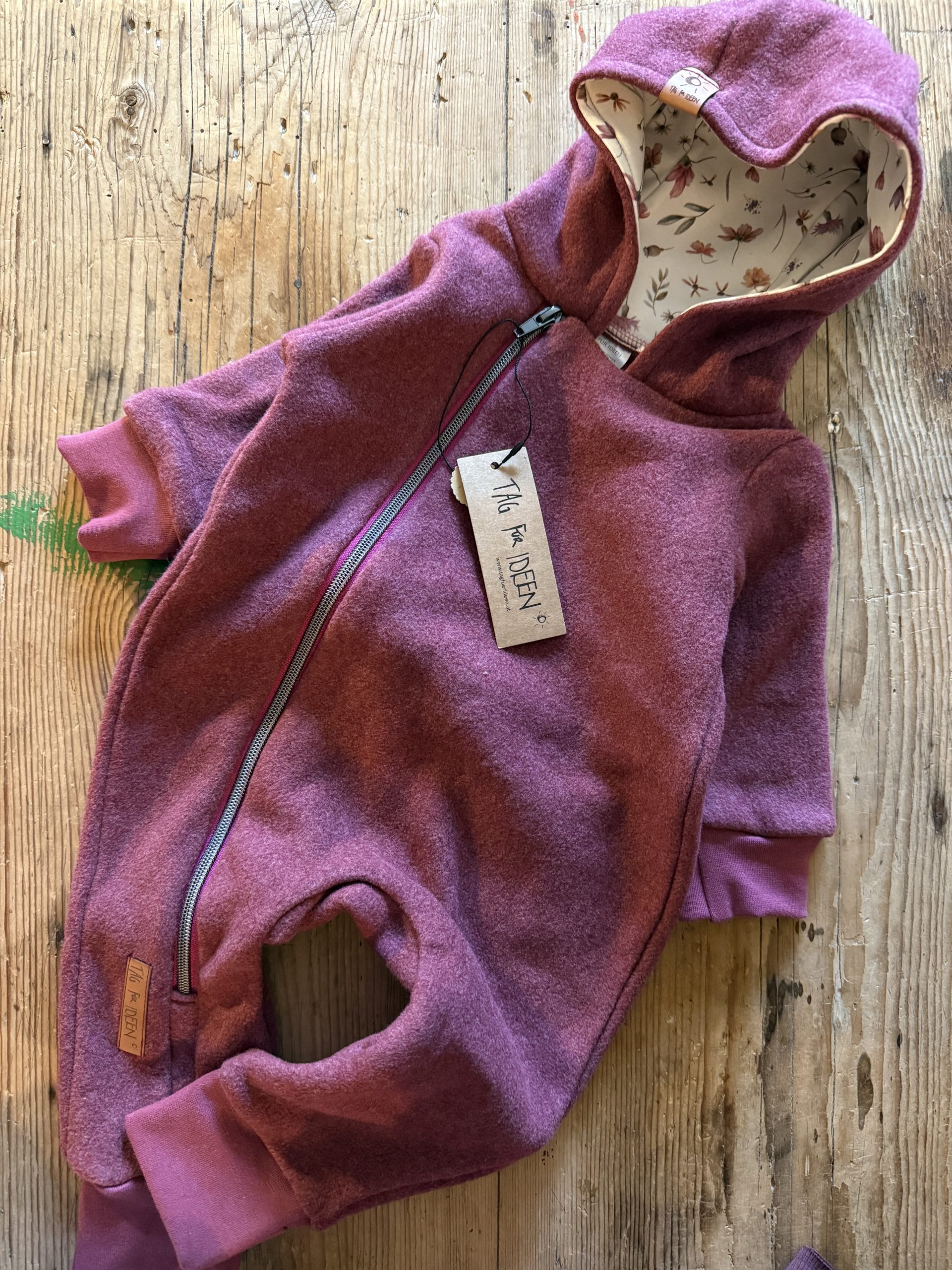 Baumwollfleece-Overall beere – Bild 2