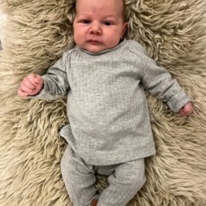 Breitrib-Shirt hellgrau meliert