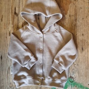 Waffelsweat-Kapuzenjacke taupe