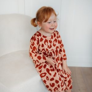 Viskose-Kleid Leo rosa/rost