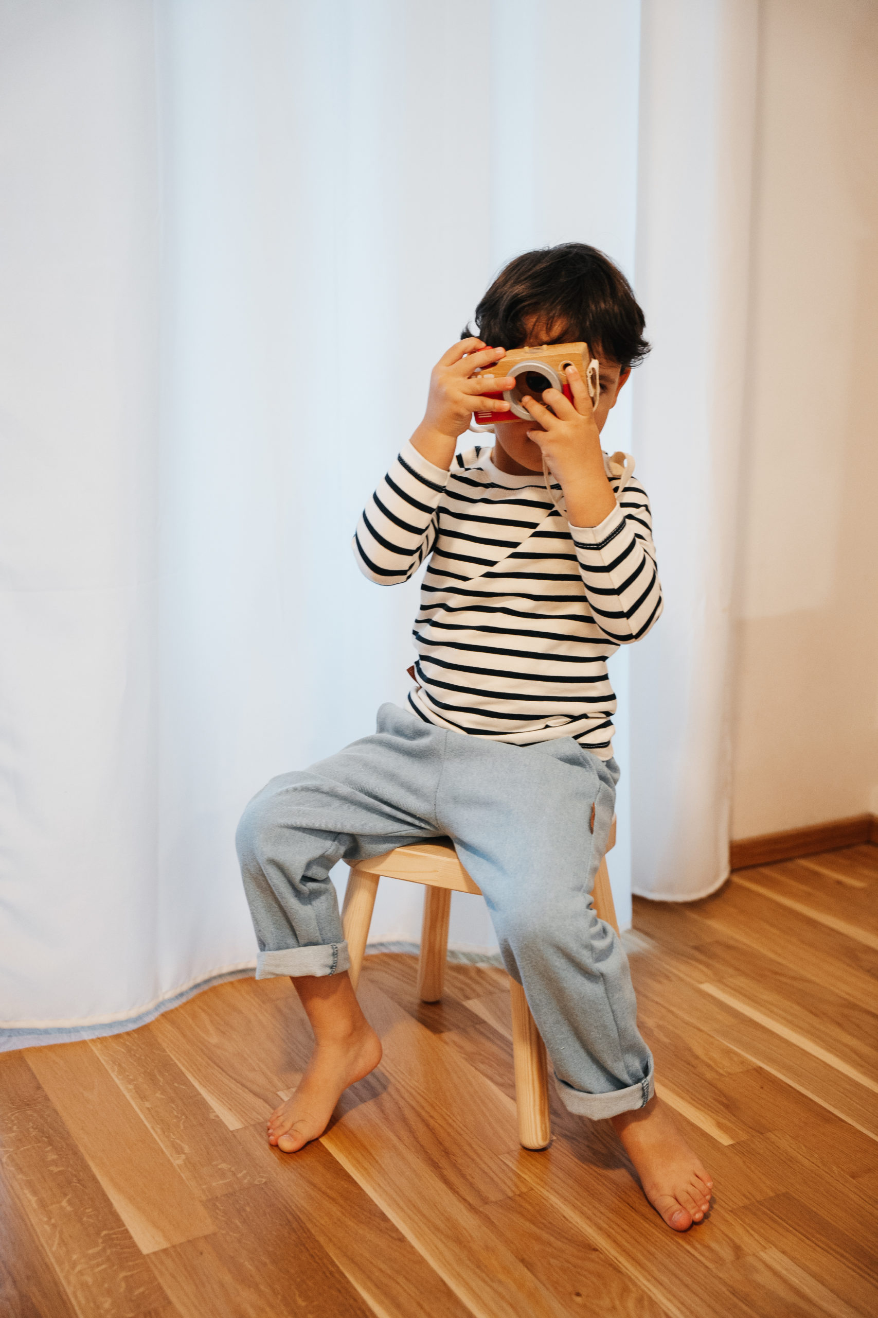 Ballonjeans mit Eingrifftaschen hell