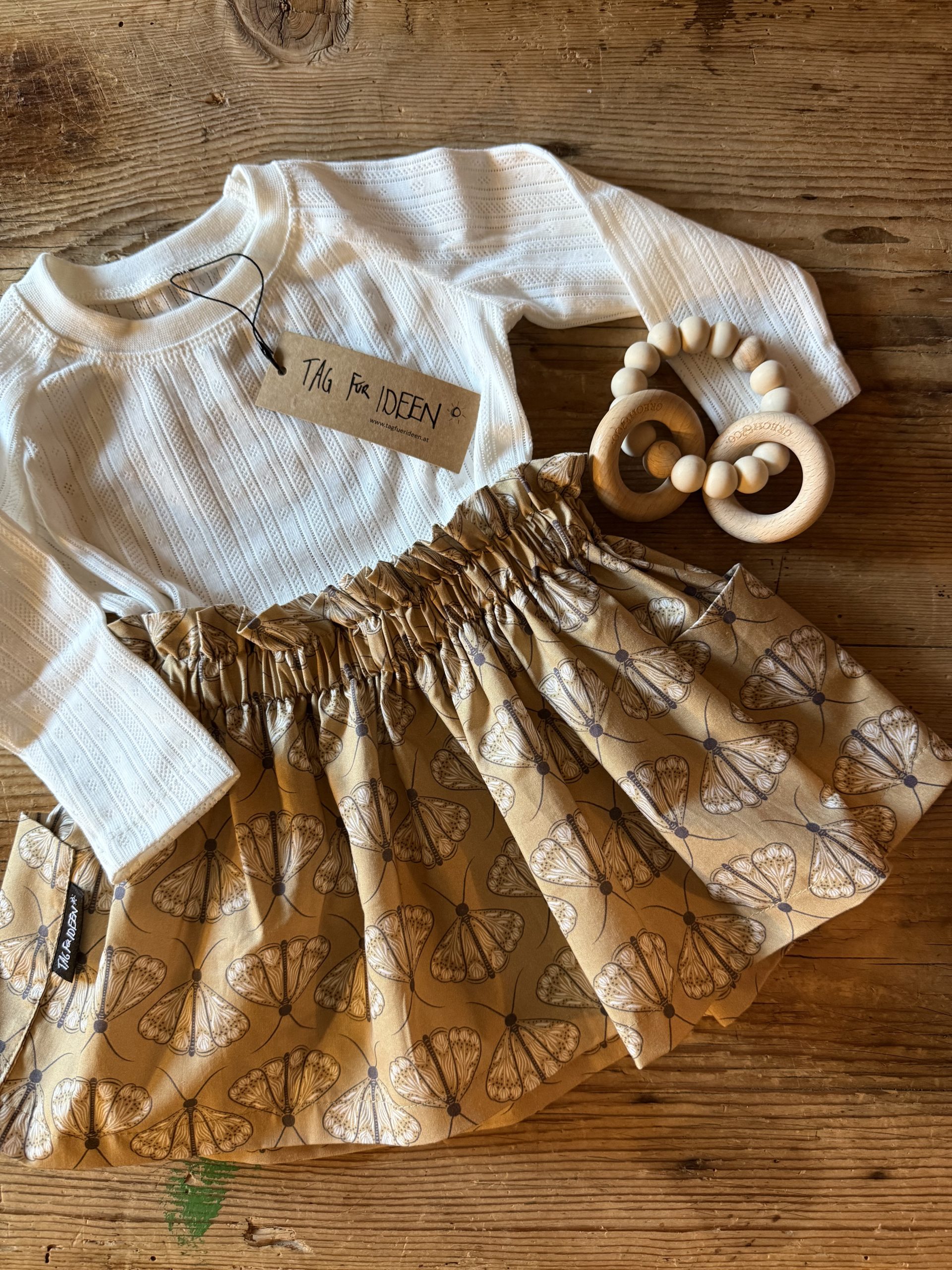 Rock mit Taschen Motten senfgelb – Bild 5
