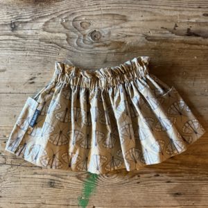 Rock mit Taschen Motten senfgelb