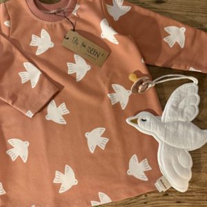 Sweatkleid langarm "Birdie" coral