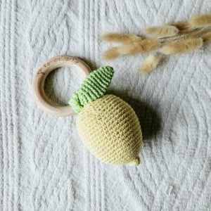 Beißring/Rassel Zitrone