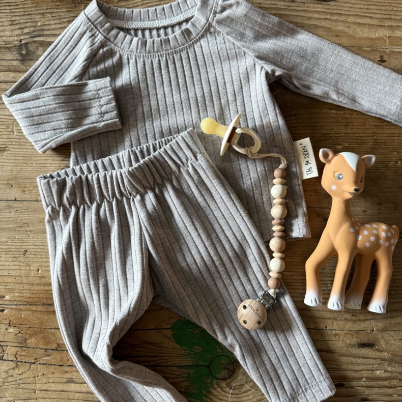 Breitrib-Set taupe meliert