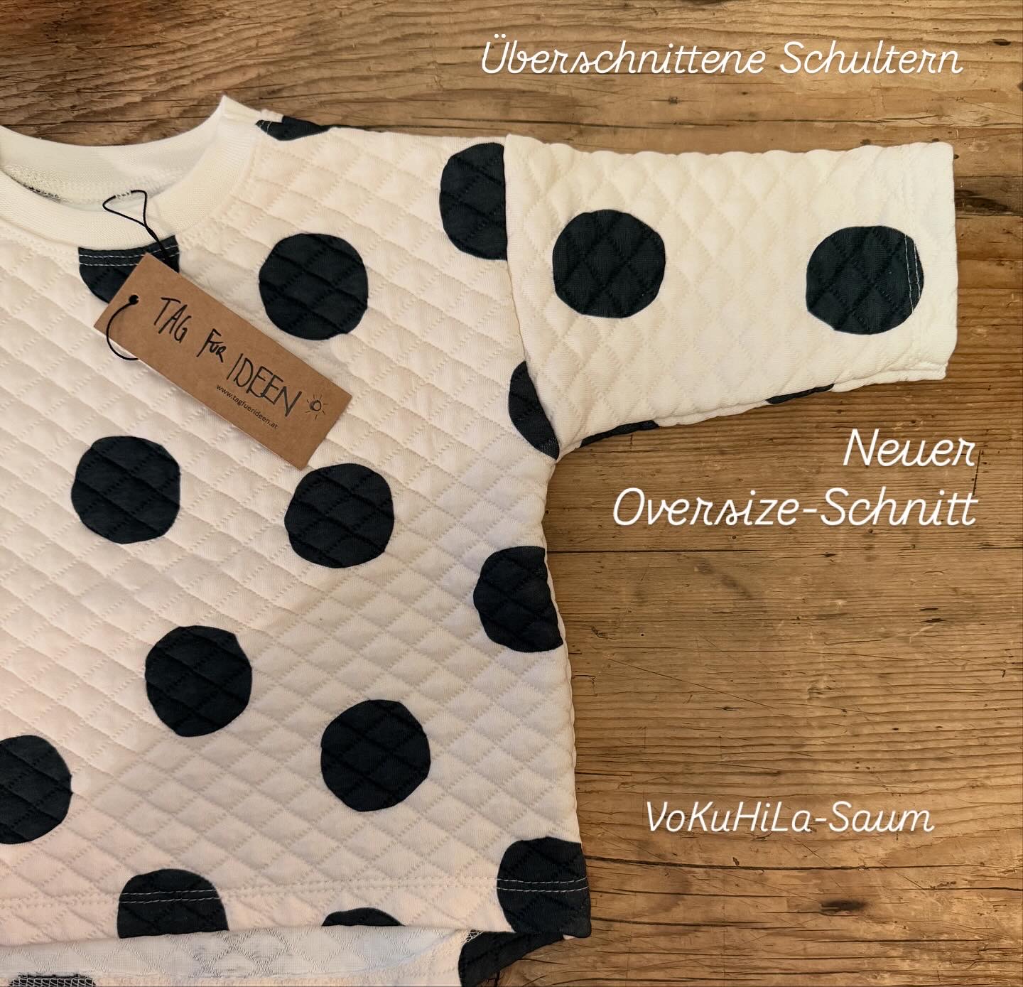 Stepp-Sweater Punkte "schwarz-weiß" – Bild 3