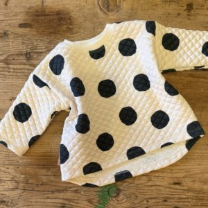 Stepp-Sweater Punkte "schwarz-weiß"