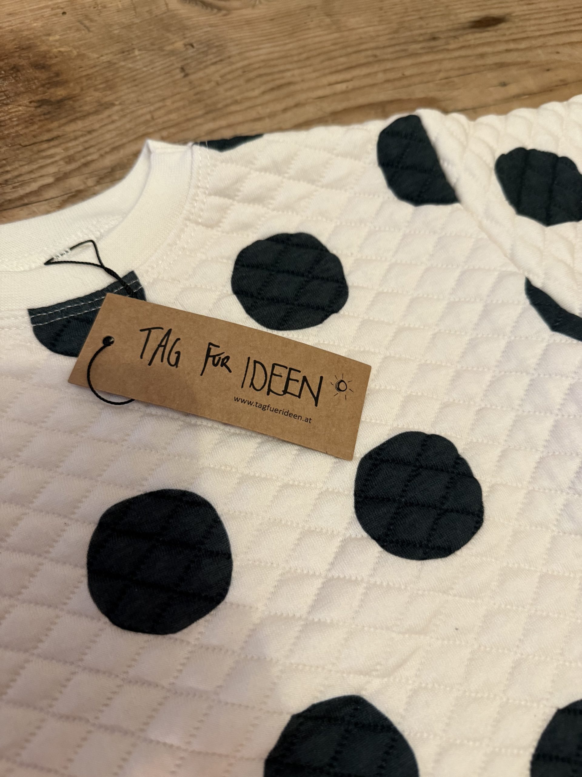 Stepp-Sweater Punkte "schwarz-weiß" – Bild 4