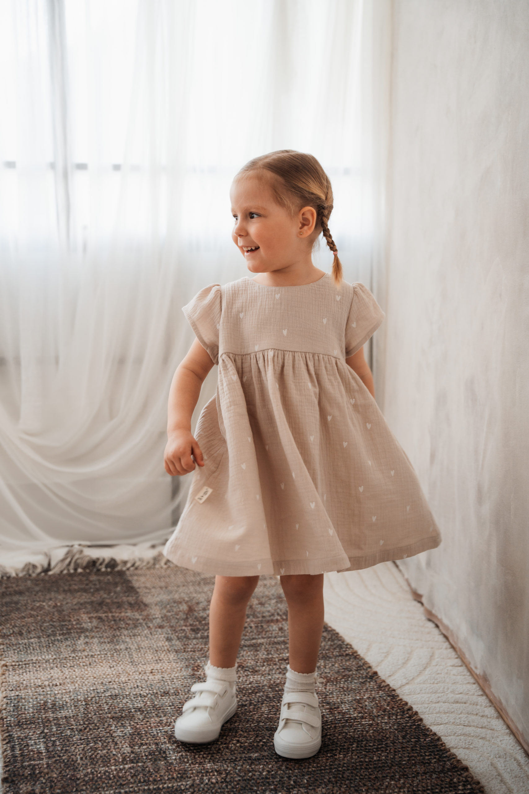 Musselin-Kleid "Herzen beere" – Bild 5