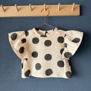 Musselin Bluse mit Flügelärmel "Punkte"