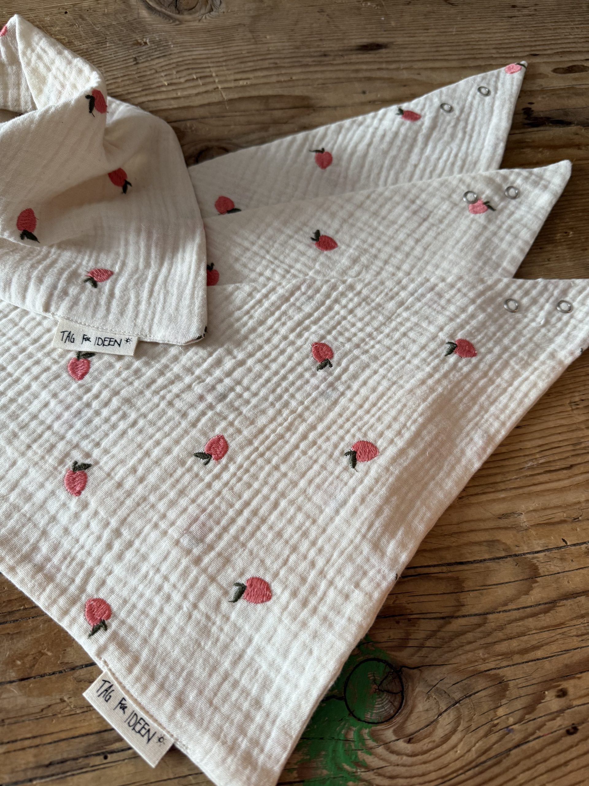 Dreiecktuch Pfirsich "S" natur – Bild 2