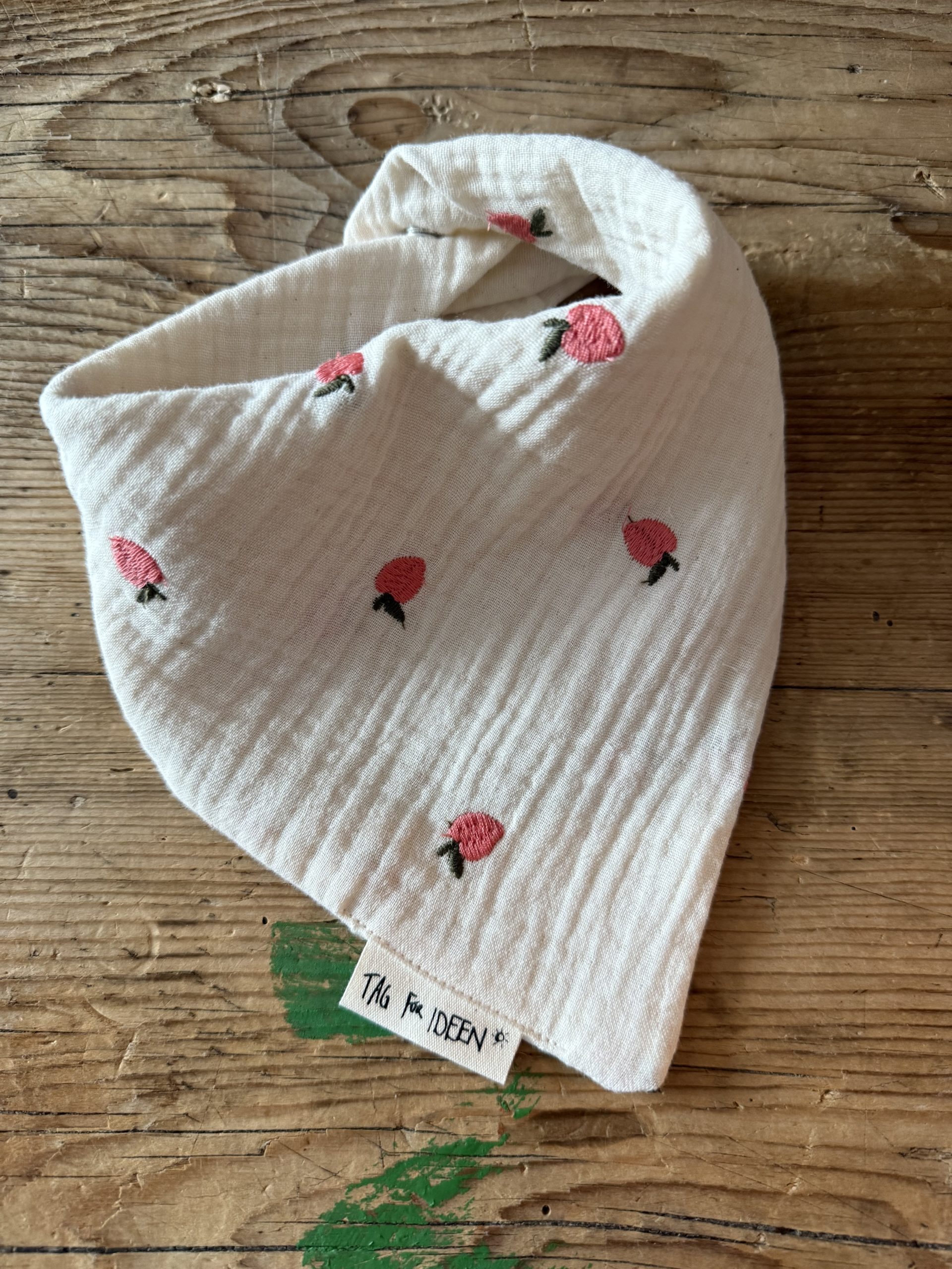 Dreiecktuch Pfirsich "S" natur – Bild 3