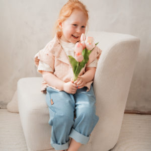 Stepp-Weste Blumen lachs