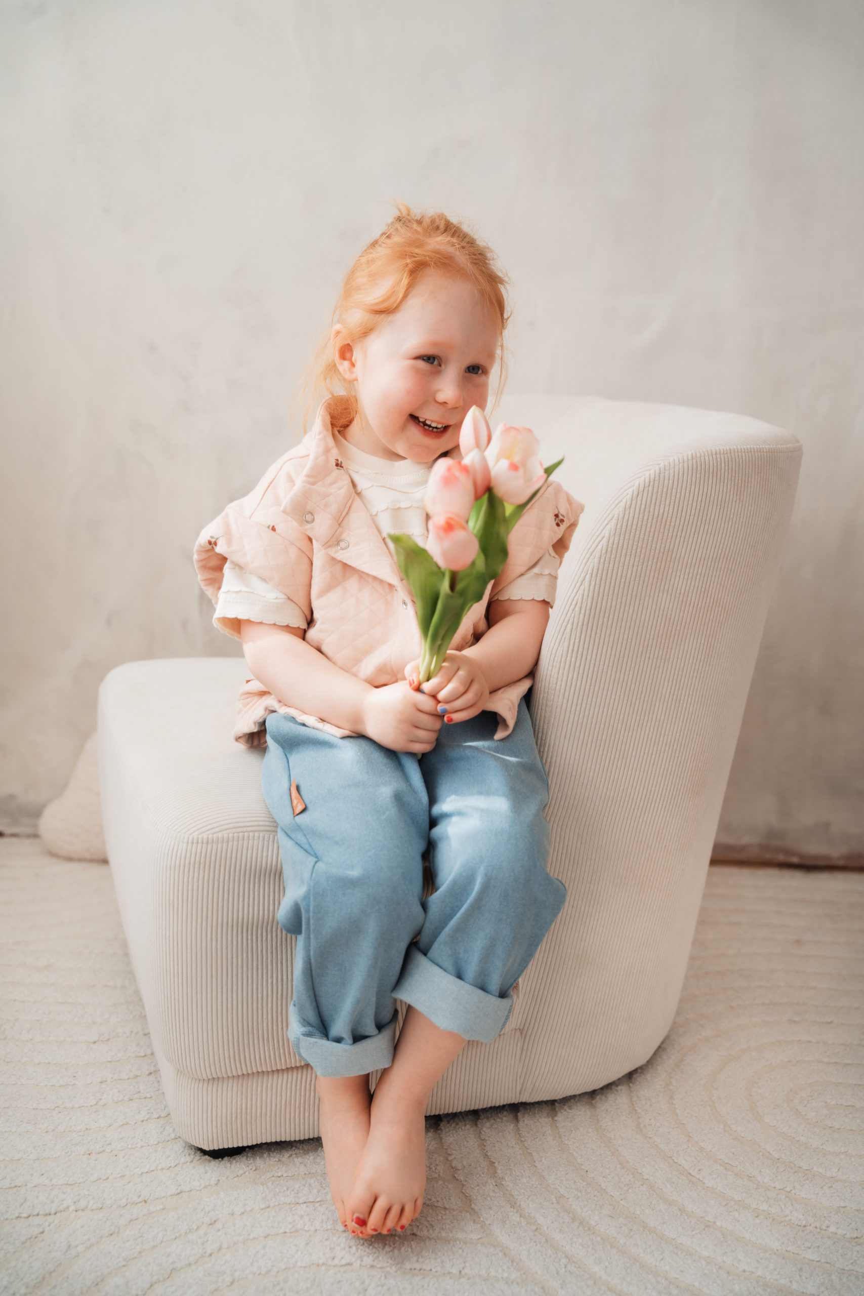 Stepp-Weste Blumen lachs