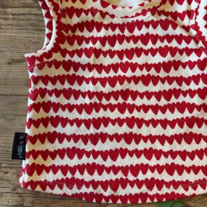 Rib-Trägershirt "Herzen" rot