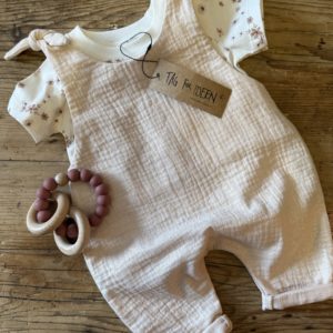 Musselin Romper Glitzer zartrosa