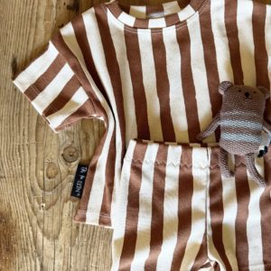 Rib-Set Streifen braun