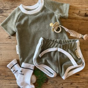 Retro-Frottee Set oliv