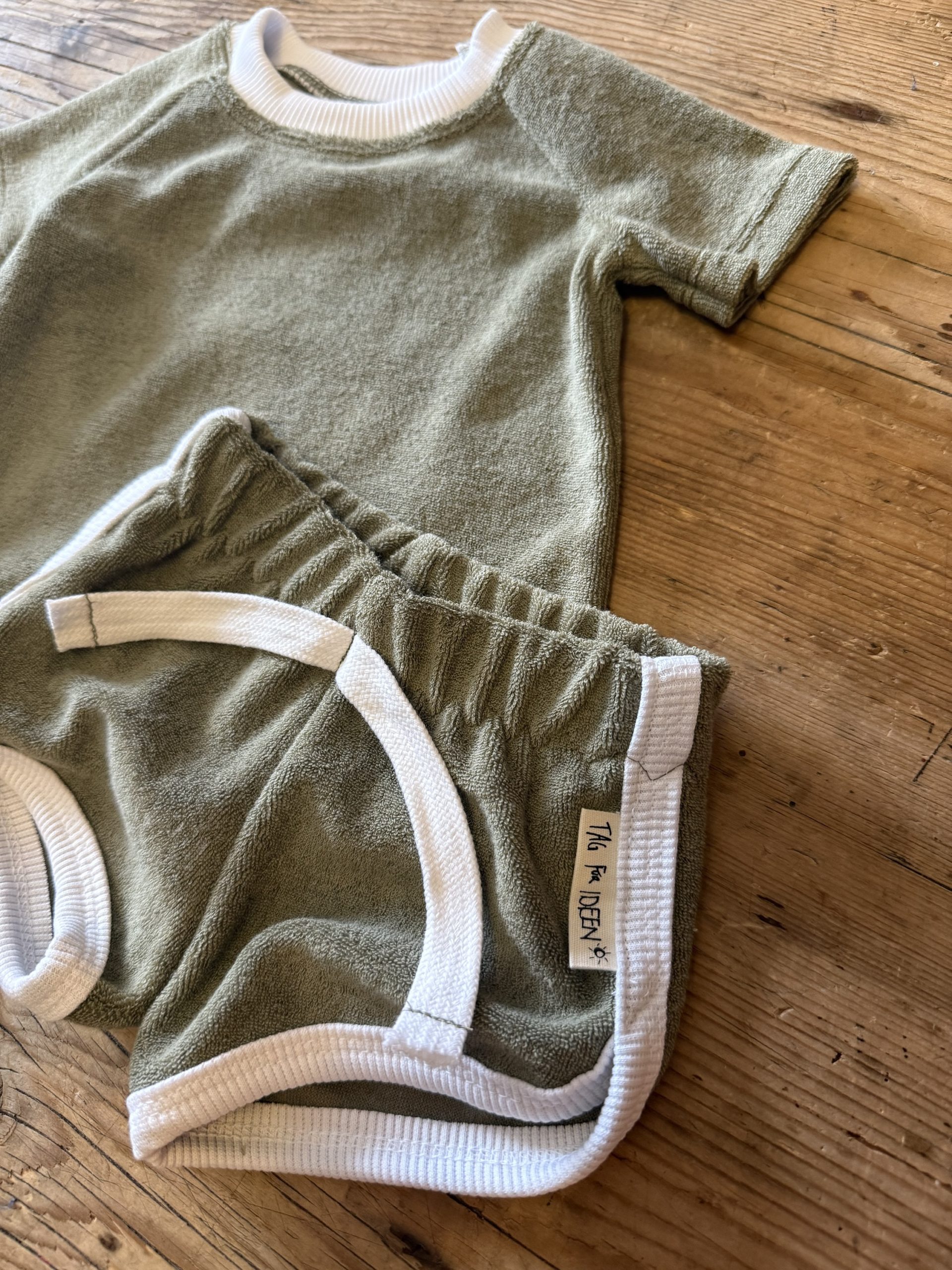 Retro-Frottee Set oliv – Bild 2