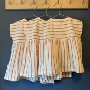 Musselin-Kleid Streifen rot