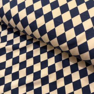 French Terry  "Rauten" blau