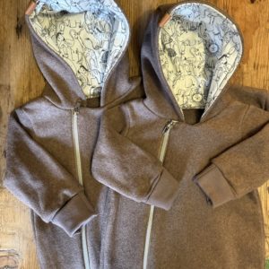 Baumwollfleece-Overall taupe meliert