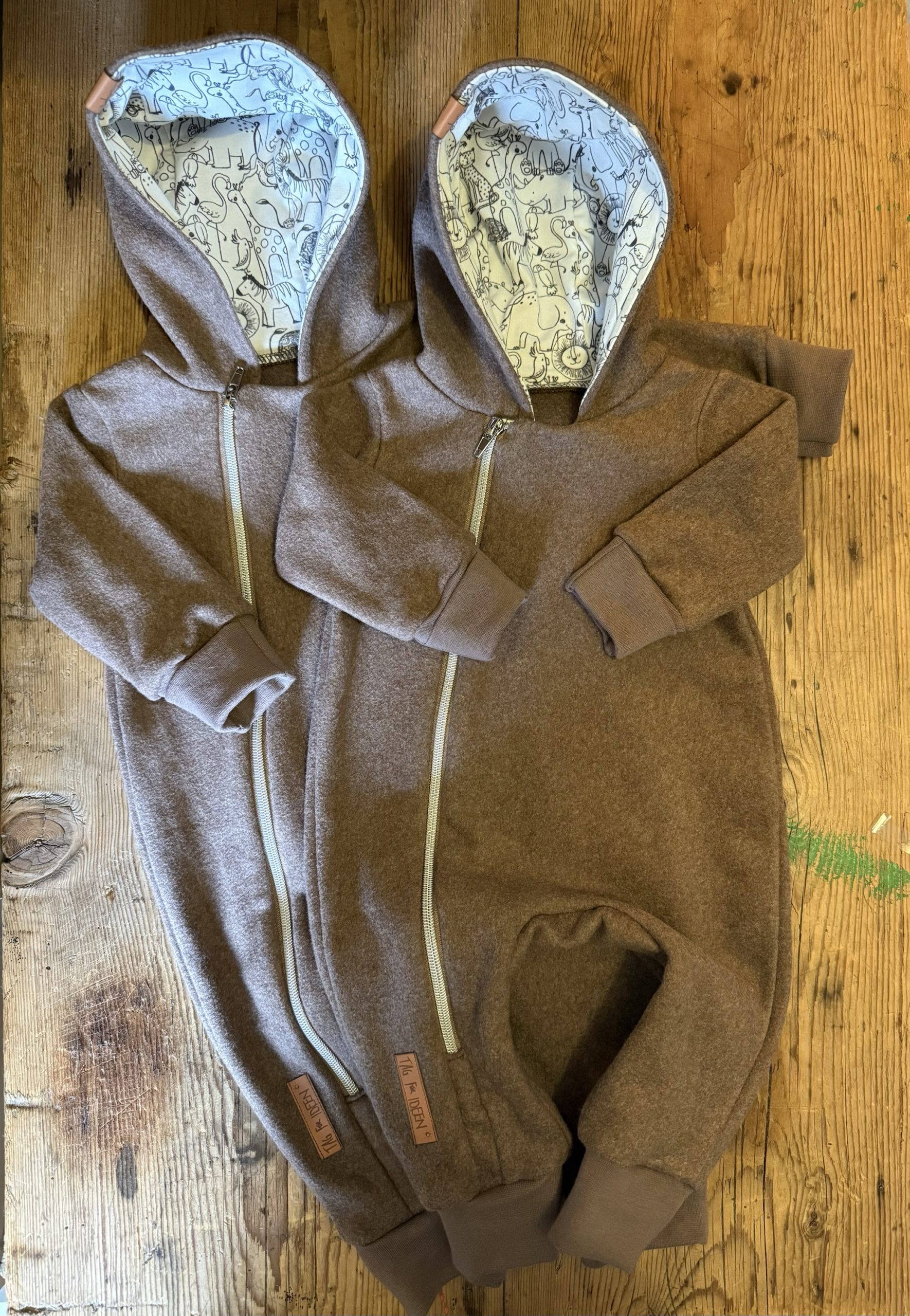 Baumwollfleece-Overall taupe meliert – Bild 5