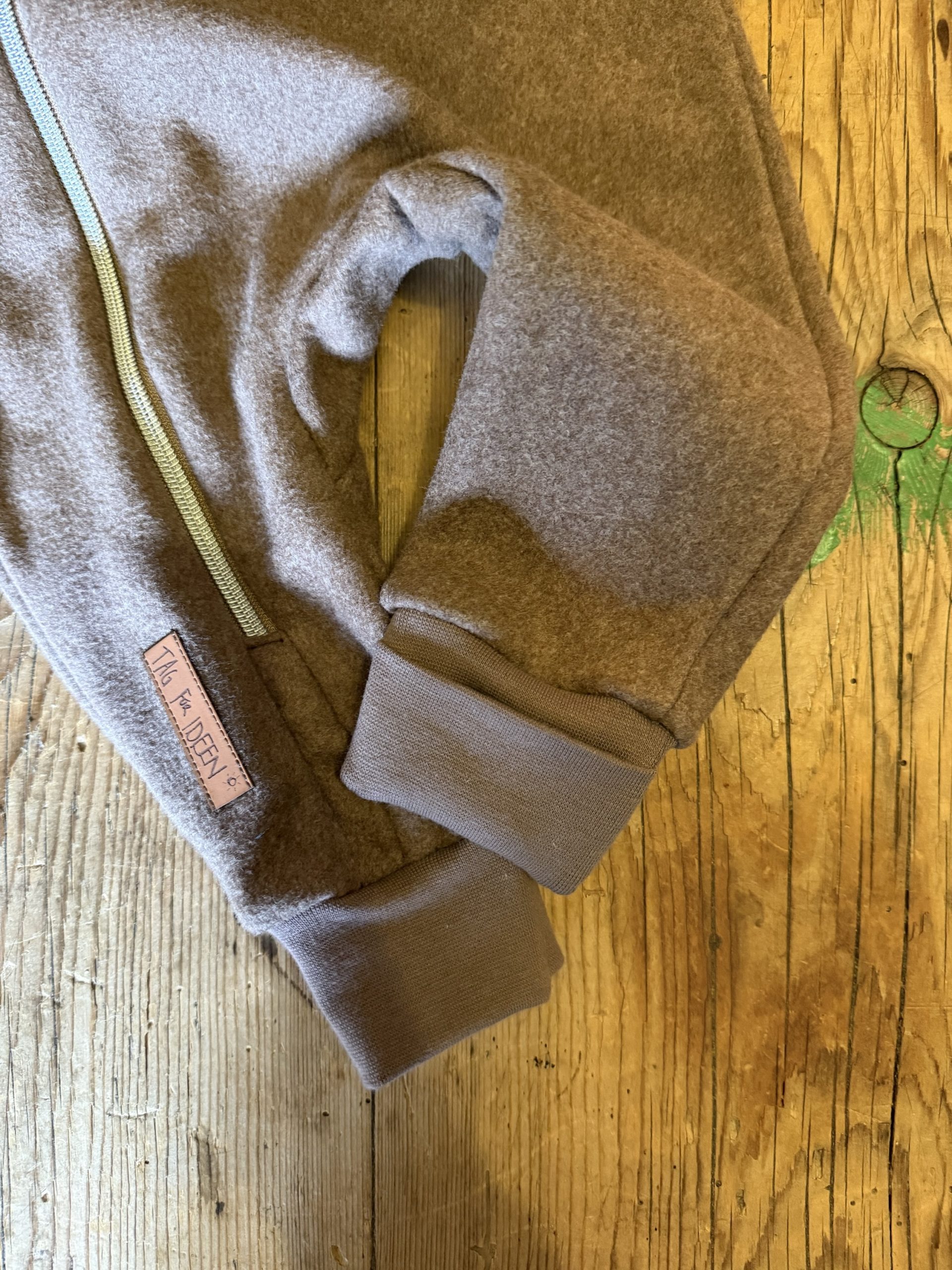 Baumwollfleece-Overall taupe meliert – Bild 6