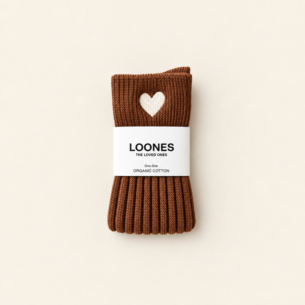Socken "Cosy Heart" chestnut oder ivory – Bild 3